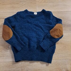 Crewcuts By J. Crew Kid's Blue Sweater with Brown Elbow Patches Toddler Size 4/5